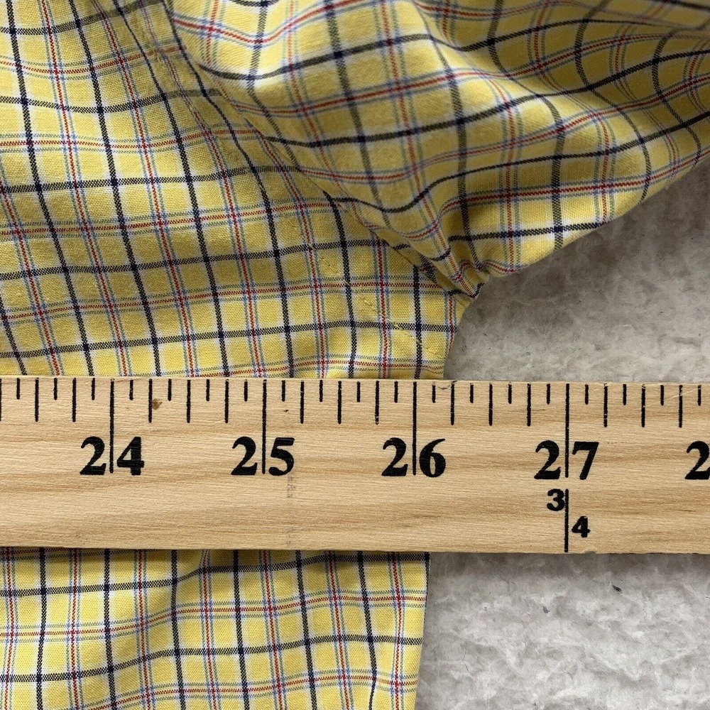 Tommy Hilfiger Button Up Shirt Mens XL X-Large Loose Fit Yellow Check Y2K Preppy - Picture 11 of 14